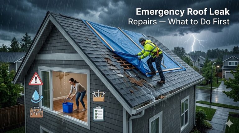Emergency Roof Leak Repairs – What to Do First